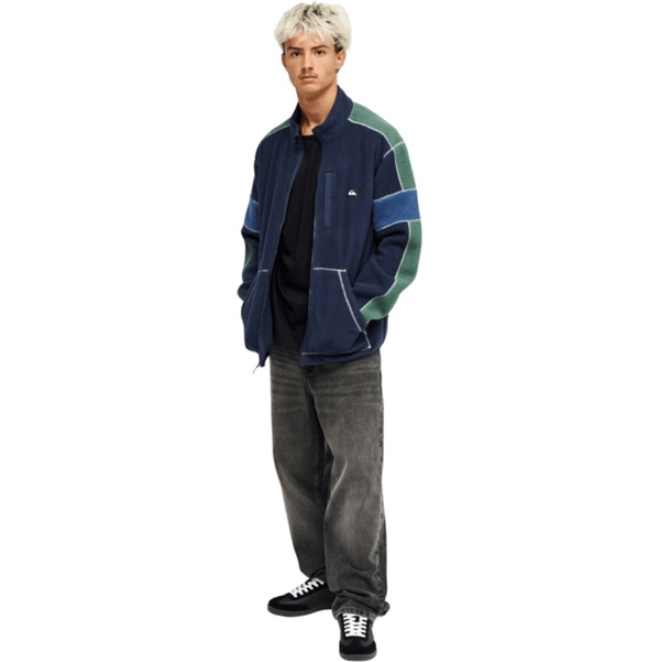 2026 Quiksilver Mens Clean Coast Block Zip-Up Fleece EQYPF03091 - Dark Navy